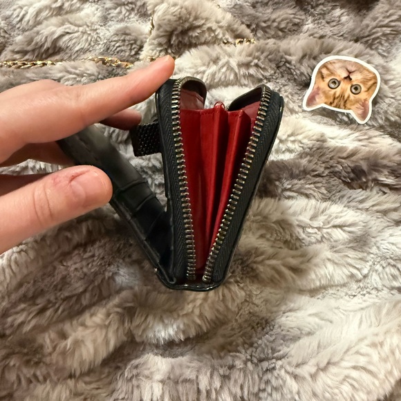 Christian Louboutin Black Leather Wallet with Gold Chain - Picture 7 of 10